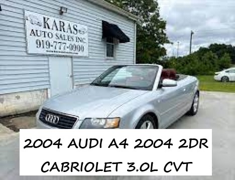 2004 AUDI A4 2004 2DR CABRIOLET 3.0L CVT